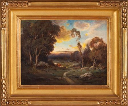 California Landscape with Cows in the Forest