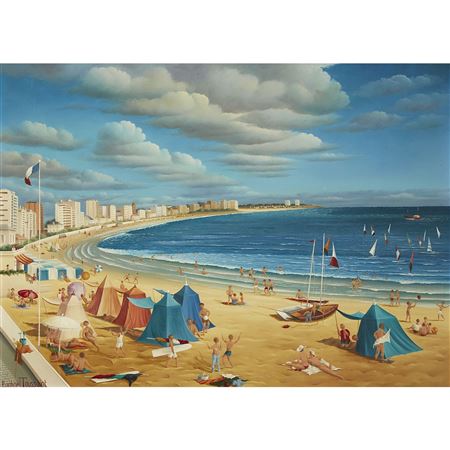 Sample artwork by Raphael Toussaint (Born 1937), known for landscape design and "poetic reality" style - View similar artists and auction records
