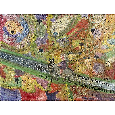 LA COTE EST RUDE POUR L'ÂNE PAS BÊTE IL MARCHE SUR LA BANQUETTE, 1996 by Yvonne Robert - Auction record, sale price, and art valuation. Compare with similar artists and explore comparable artworks.