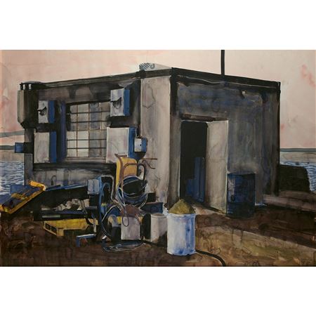 Sample artwork by Yvan Salomone (Born 1957), known for watercolor painting, port scenes, absence of human presence - View similar artists and auction records