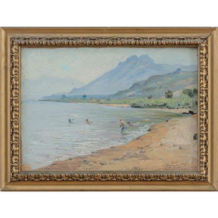 Coast of Palermo with bathers