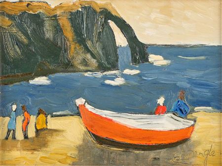 "Figure and boat, Étretat" by Stephanie Dingle - Auction record, sale price, and art valuation. Compare with similar artists and explore comparable artworks.