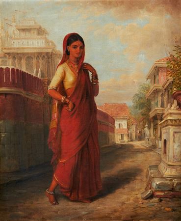 An Indian girl on a street in Poonah by Edward Frederick Green - Auction record, sale price, and art valuation. Compare with similar artists and explore comparable artworks.