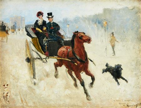Hästdroska i Paris, Avenue du Bois