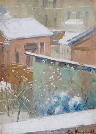 View from the studio (the first snow)