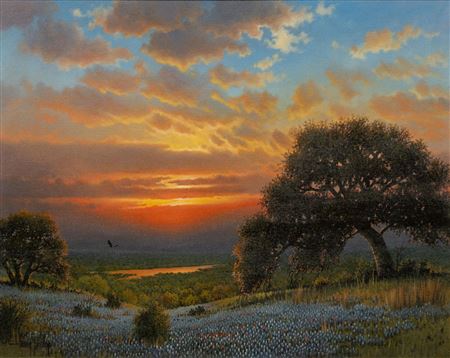 Bluebonnet Sunset with Eagle