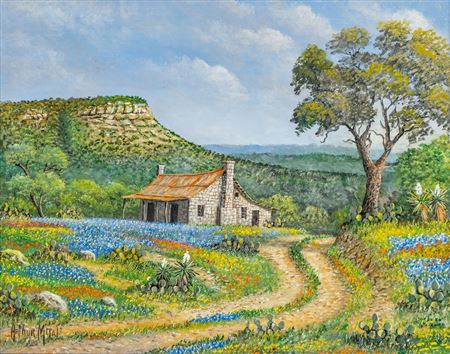 Hill Country Stone House by Arthur McCall - Auction record, sale price, and art valuation. Compare with similar artists and explore comparable artworks.