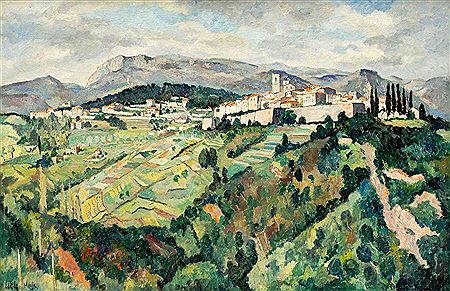 Gezicht op Saint-Paul-de-Vence, Frankrijk