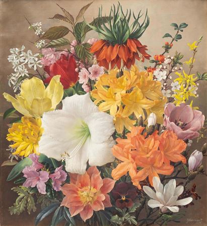 Colourful bouquet of spring flowers