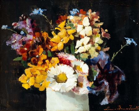 Flowers in a white pot