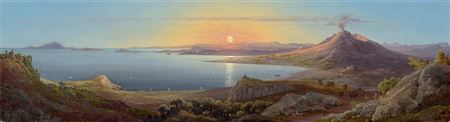 VIEW OF NAPLES AND MOUNT VESUVIUS by August Wilhelm Julius Ahlborn - Auction record, sale price, and art valuation. Compare with similar artists and explore comparable artworks.