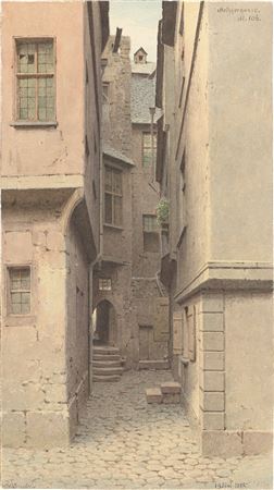 METZGERGASSE IN FRANKFURT AM MAIN by Carl Theodore Reiffenstein - Auction record, sale price, and art valuation. Compare with similar artists and explore comparable artworks.