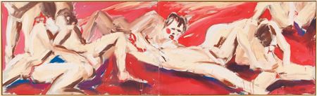 Sample artwork by Salome (Born 1954), known for abstraction, figure paintings - View similar artists and auction records