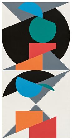 Kreise, Quadrate und Dreiecke mit Dislokationen--diptych