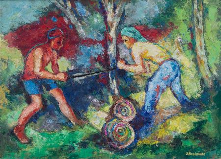 Woodworkers by Germaine Nordmann - Auction record, sale price, and art valuation. Compare with similar artists and explore comparable artworks.
