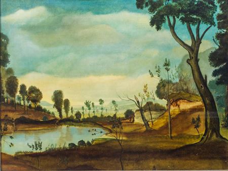 'Landscape view with pond'