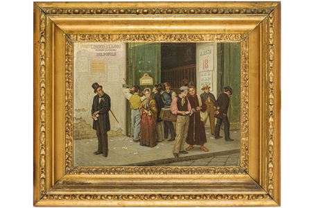 The lottery players by Giuseppe De Nigris - Auction record, sale price, and art valuation. Compare with similar artists and explore comparable artworks.