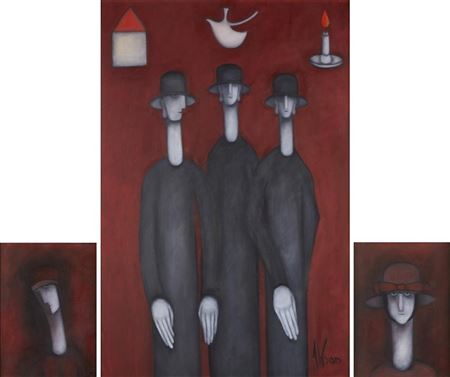 Portraits of Unknown People (Triptych)