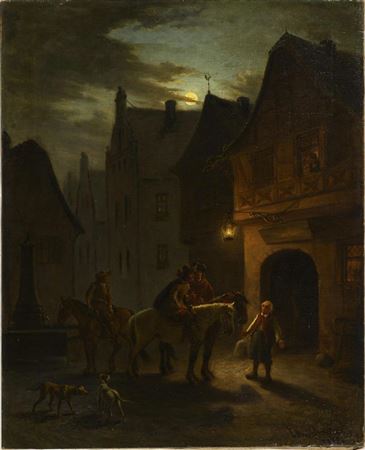 Landsknechte vor der Schenke