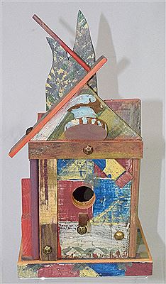 FOLK ART BIRD HOUSE