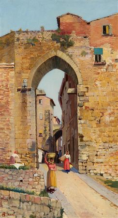 PORT SUSANNA, PERUGIA by Augustus Nicholas Burke - Auction record, sale price, and art valuation. Compare with similar artists and explore comparable artworks.