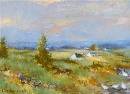 COTTAGES IN A LANDSCAPE