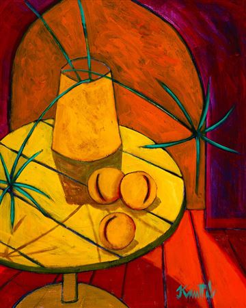 STILL LIFE WITH FRUIT AND PLANT
