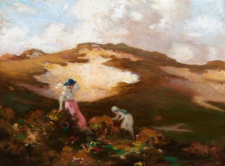 THE GATHERING (LANDSCAPE WITH WOMEN BY A CHALK PIT)