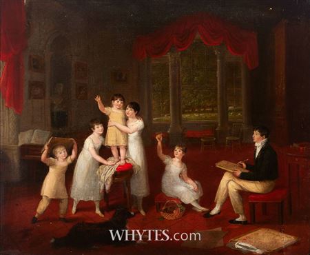 The Kelly Children Playing in the Dining Room at Rossana, County Wicklow, c.1815