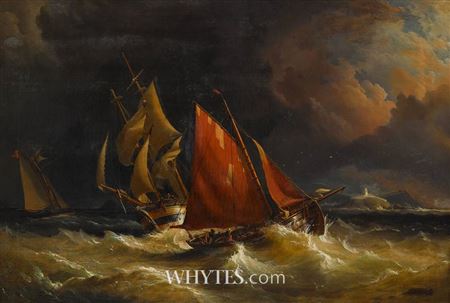 Hooker off Cork Harbour, 1857