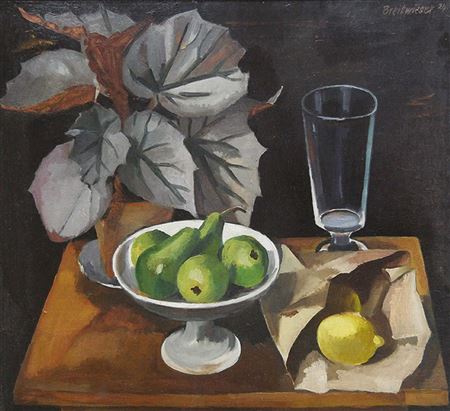 Still life with glass and fruit by Georg Breitwieser - Auction record, sale price, and art valuation. Compare with similar artists and explore comparable artworks.
