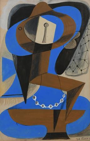Φ Gaston Louis Roux (French 1904-1988) Femme en Bleu