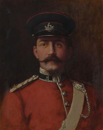 Portrait of an officer of the Royal Warwickshire Regiment by George Crosland Robinson - Auction record, sale price, and art valuation. Compare with similar artists and explore comparable artworks.