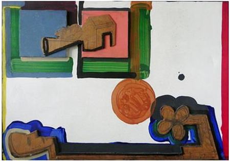 A figure and a house in the woods