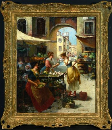 Blumenmarkt Venedig by Alois Telarik - Auction record, sale price, and art valuation. Compare with similar artists and explore comparable artworks.