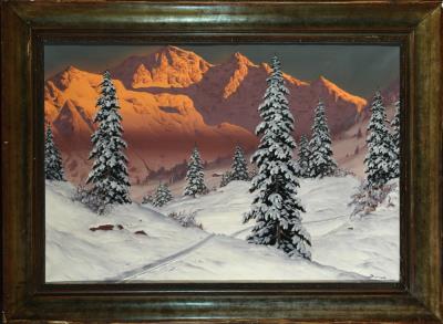 Sample artwork by Hans Smatlak Barma (1903 - 1978), known for alpine landscape painting - View similar artists and auction records