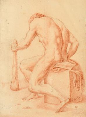 Back View of the Seated Hercules by Johann Baptist Weiss - Auction record, sale price, and art valuation. Compare with similar artists and explore comparable artworks.
