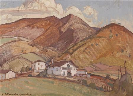 Mountains, evening sun (study) Basque Country
