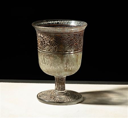 Acid Etched Chalice Vase