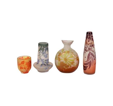 Cameo Glass Cabinet Vases (4)