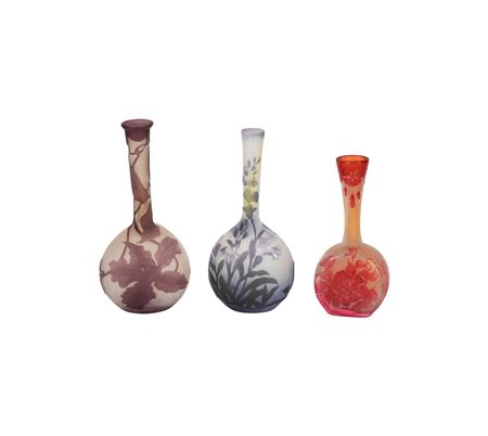 Cameo Glass Cabinet Vases (3)