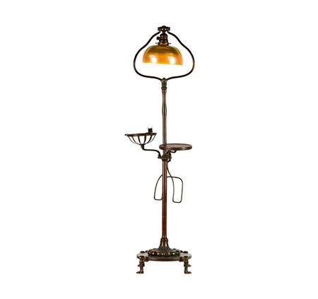 Bronze and Favrile Glass Floor Lamp