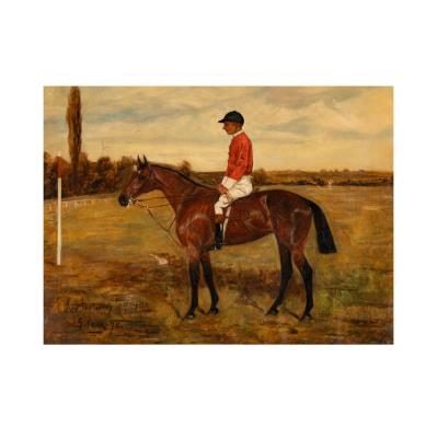 A Bay Horse with Jockey Up