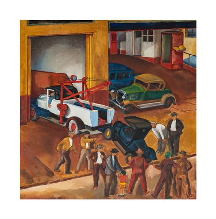 Sample artwork by Kay Works (1904 - 1998), known for genre-industry, figure painting, graphics - View similar artists and auction records
