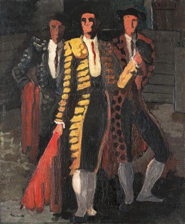 Bullfighters (At the bullring) by Frantisek Kalab - Auction record, sale price, and art valuation. Compare with similar artists and explore comparable artworks.