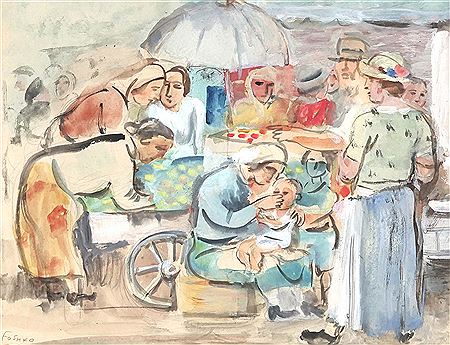 Colorful market scene