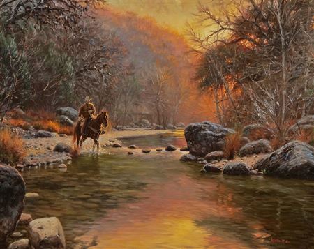 Cowboy at sunset