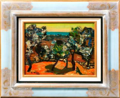 Olive Trees and View of Cannes