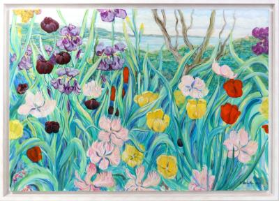 Flowers in front of the sea