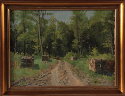 Summer forest clearing with piles of wood by Reinhard Amtsbuhler - Auction record, sale price, and art valuation. Compare with similar artists and explore comparable artworks.